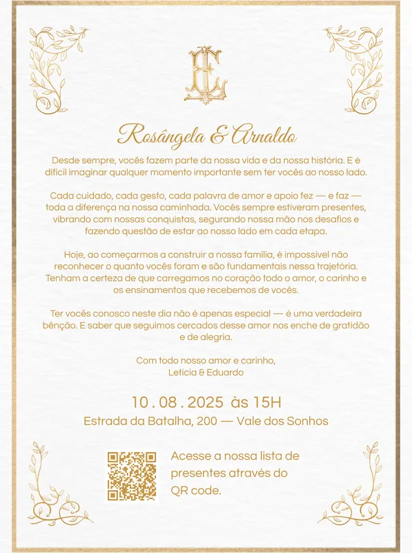 Material do projeto Casamento L&E